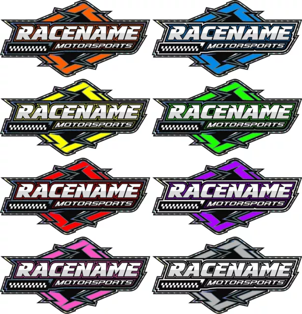 Custom Your Name Racing Decals Trailer Truck MX ATV Race Car Go Kart Sprint IMCA