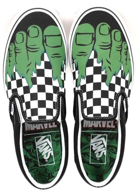 VANS X MARVEL HULK CHECKERBOARD Shoes NEW Mens Size 8 CLASSIC SLIP ON Checkers 150.00 PicClick
