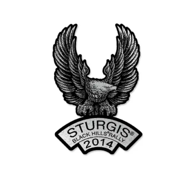 Official Sturgis 2014 Rally UpWing Eagle Motorcycle Hat Lapel Pin