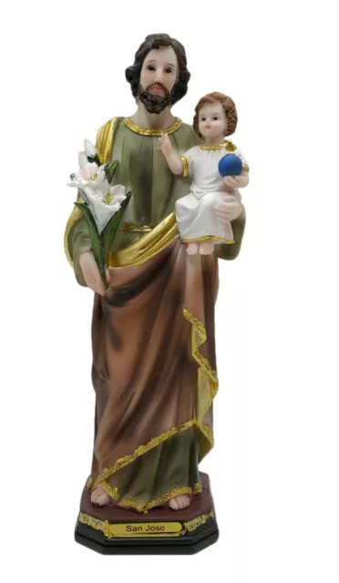 8" Inch St. Saint Joseph with Child Jesus Resin Statue Figurine Imagen San Jose