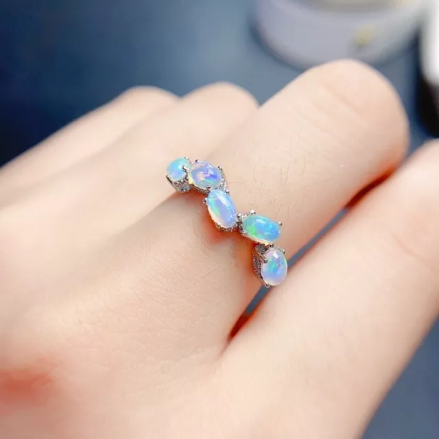 NATURAL OPAL RING, Opal Sterling Silver Ring, Australian Opal Ring $139 ...