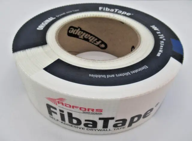 Fiba Tape Self Adhesive Drywall Joint Tape 300' x 1 7/8" Easy to Install