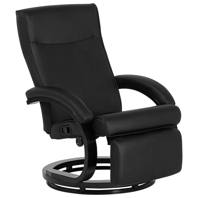 Fauteuil Inclinable En Cuir PU Noir - Repose-pied Réglable, Rembourrage épais, Charge 130kg, Dimensions 97x86x67cm