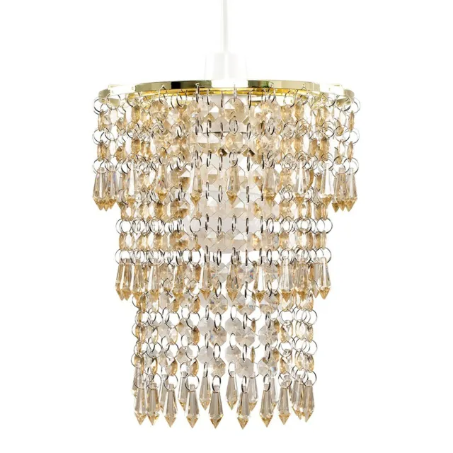 MiniSun Deckenleuchte Schirm - Kronleuchter Design Gold Juwel Anhänger Lampenschirm LED