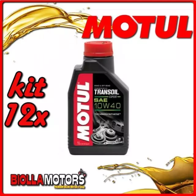 Kit 12X Litro Olio Motul Transoil Expert 2T 2 - Stroke Gearbox Oil Sae 10W40 (Pe