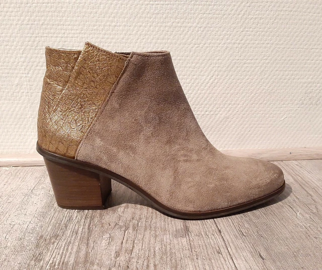 Bottines Minka Design En Cuir Bleu Iris - Taille 36 (US 5.5) Très Bon état