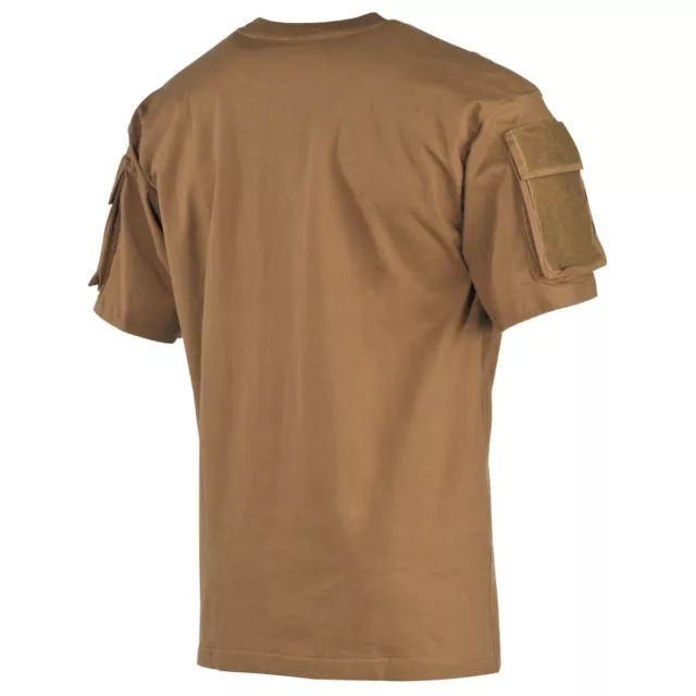 MFH Maglia Maglietta T-shirt uomo militare US con tasche sulle maniche Coyote