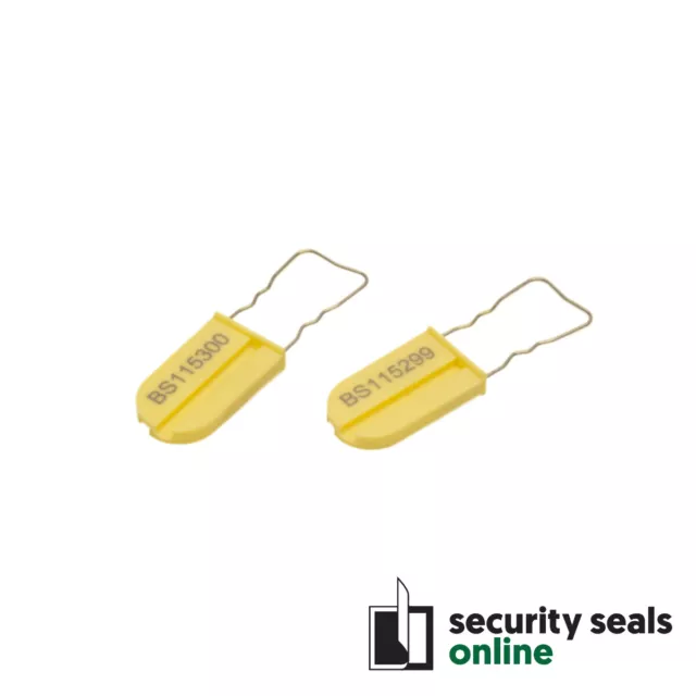 Yellow Dual Channel Padlock Seal, Wire Shackle
