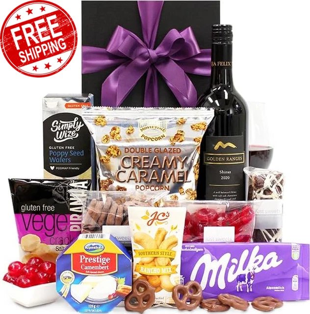With Thanks Gift Hamper - Golden Ranges Shiraz, Crackers, Cheese, Lollies & Choc