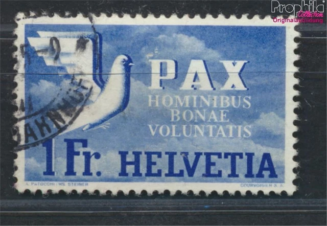 Suisse 455 testés oblitéré 1945 cessez-le-feu PAX (9909968