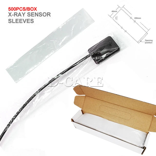 500PC/PK Biodegradable Disposable Dental X-Ray Sensor Cover Sleeves 8" x 1 3/8"