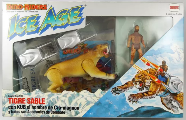 Dino Riders Ice Age - Sabertooth Tiger / Tigre à Dents de Sabre & Kub - Tyco Com