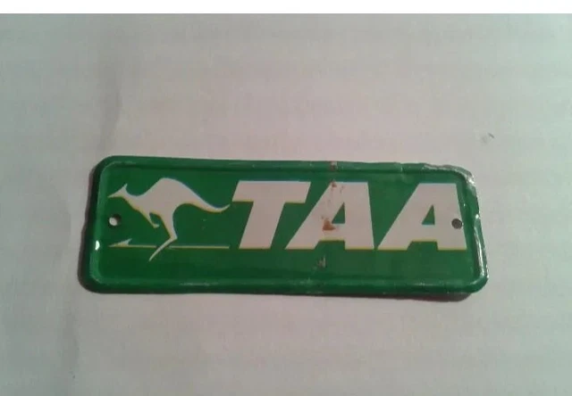 Vintage TAA Trans Australia Airlines  Metal license plate 7x2.5 cm