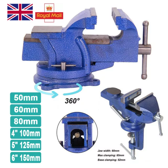 4/5/6 Inch 60mm Jaw Bench Vice Workshop Swivel Base Clamp Workbench Cast Iron