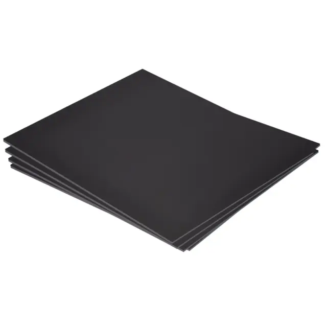 Negro ABS Plástico Hoja 10x8x0.06" para Edificio Modelo, DIY Artesanía, 4pzs