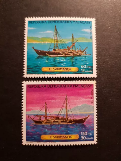 Stamp Madagascar Africa Boats N°798/799 New MNH 1987