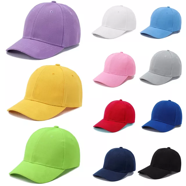 Baby Boys Girls Baseball Cap Toddler Solid Color Snapback Summer Sun Hat Peaked