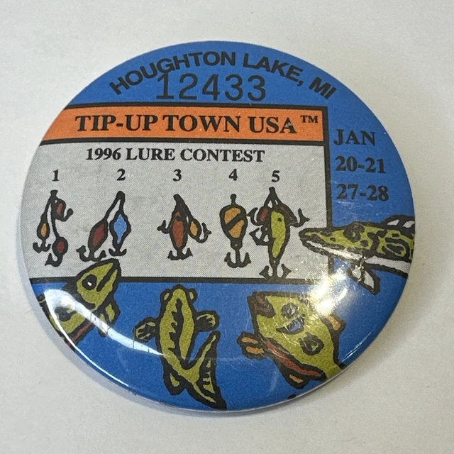 Pin's Vintage Tournoi Pêche Sur Glace 1996 Tip Up Town USA Houghton Lake Michigan #09481