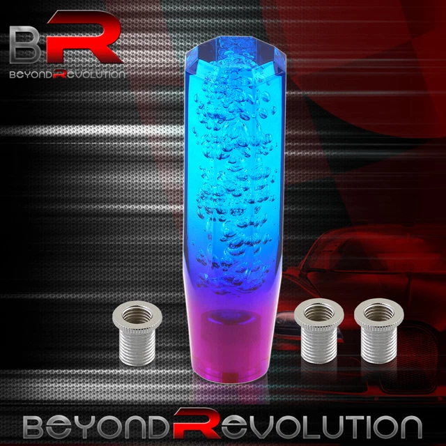Universal 6" M8 M10 M12 Adapter Long Bubble Shift Knob Quick Short Throw Rainbow