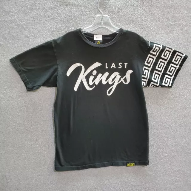 VINTAGE Last Kings Men T-Shirt Large Black Geometric Logo Graphic Egyptian
