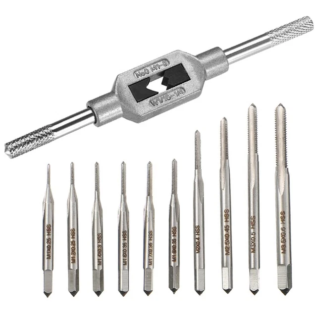 10pcs Micro Taps Bit Small Hand Screw Thread Taps M1-M3.5 HSS Mini Metr