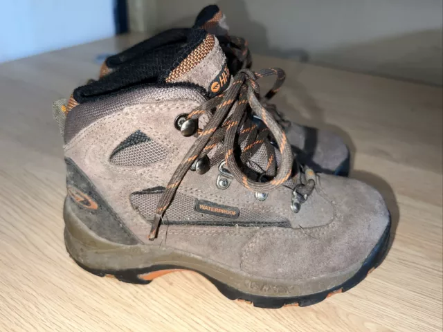 HI-TEC Waterproof Walking Hiking Boots Size UK 13 Brown Boys Girls