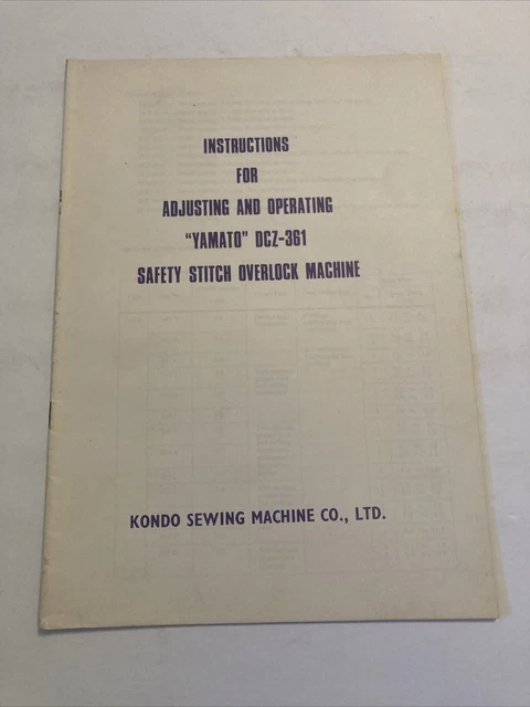 Instrucciones de máquina de coser Yamato ajuste funcionamiento máquina overlock 361
