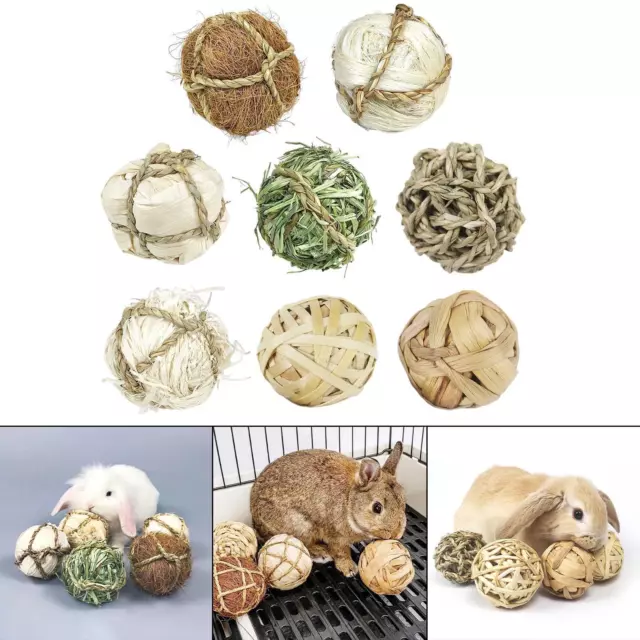 Rabbit Chew Grass Balls Small Animal Chew Ball Toy for Rabbit Teeth Grinding