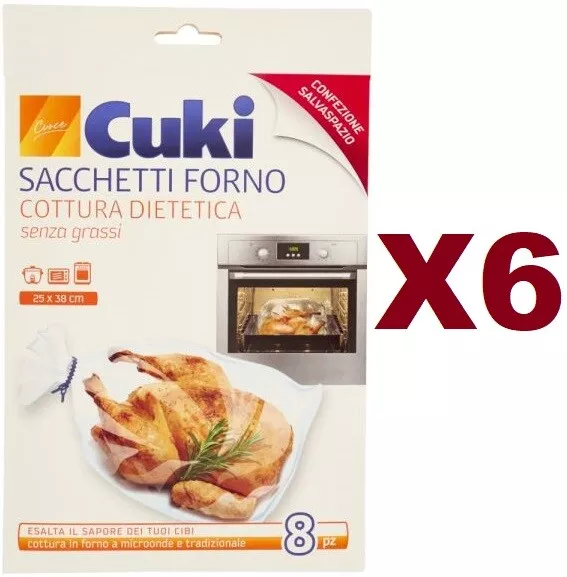 48 Sacchetti Cuki Forno Cottura Dietetica Per Forno Tradizionale E Microonde