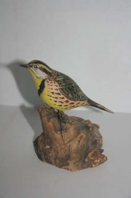 wood bird carving preowned signed by The Meitlers