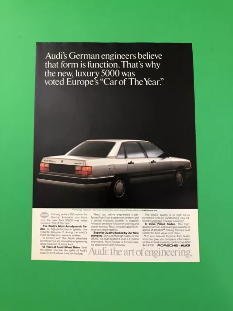 1983 1984 Audi 5000S 5000 Vintage Original Print Ad Advertisement Printed