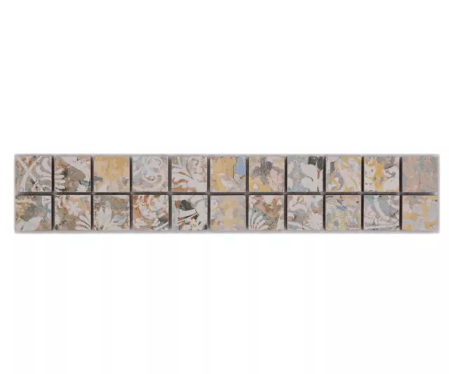 10x bordo mosaico vintage mix sabbia pavimento chiaro parete