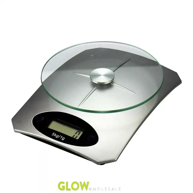 Stylish Glass Digital Kitchen Scales Accurate Cooking Baking Compact Home Cafe