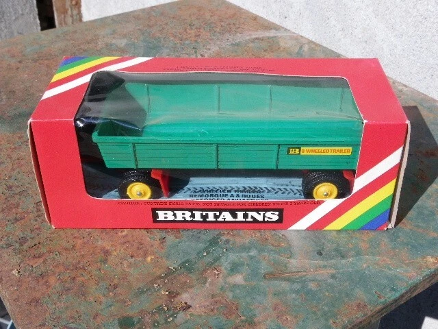 Remorque Britains Autoway 1/32 - Réf 9830 - Boîte De 1983 - JCB Jaune - Neuf - Collection Travaux