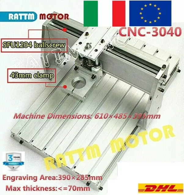 『IT』 DIY CNC 3040 Desktop Milling Engraving Machine Router Frame Ballscrew Kit