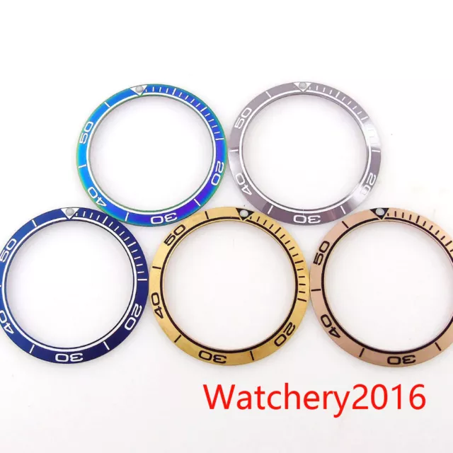 38mm*30.6mm Sloping Watch Bezel Insert Fit For 40mm GMT Automatic Mens Watch