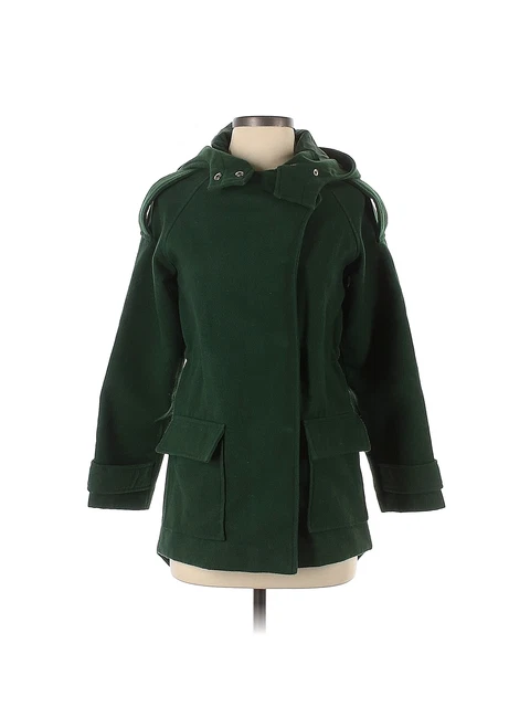 ASOS Women Green Coat 00 Petites