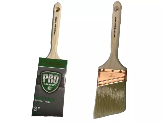 PAINT BRUSH (2 PACK) 3" Angle Sash Polyester/Nylon ArroWorthy Interior/Exterior