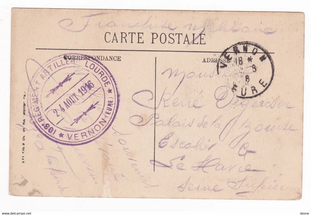 Militaria - cachet Franchise Militaire 64 ème Régiment Artillerie