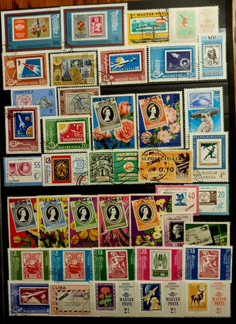 LOT DE 40 Timbres Thématique 