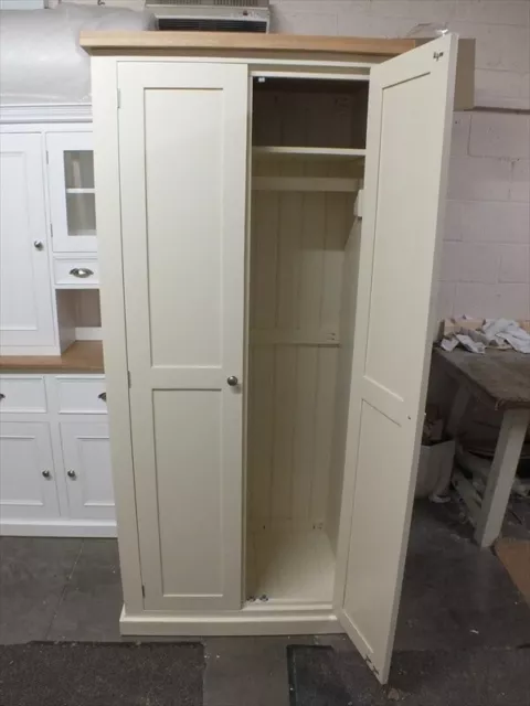 Buckingham Painted 2 Door Wardrobe- Solid Oak Top- Bespoke Sizes & Colours