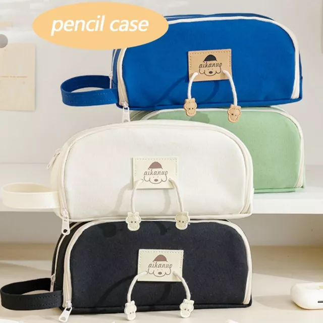 Large Capacity Stationery Bag Double Layer Pen Pouch  Student Supplies