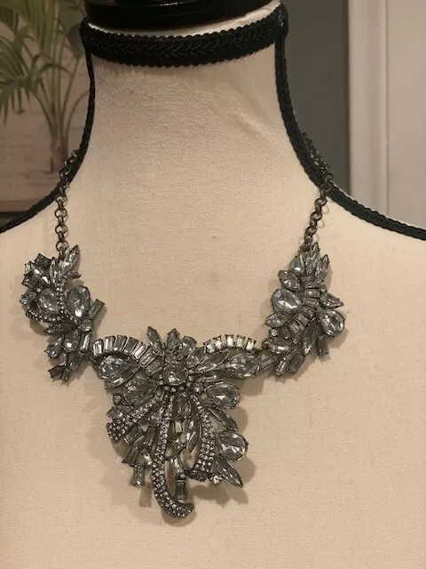 j crew rhinestone statement necklace large