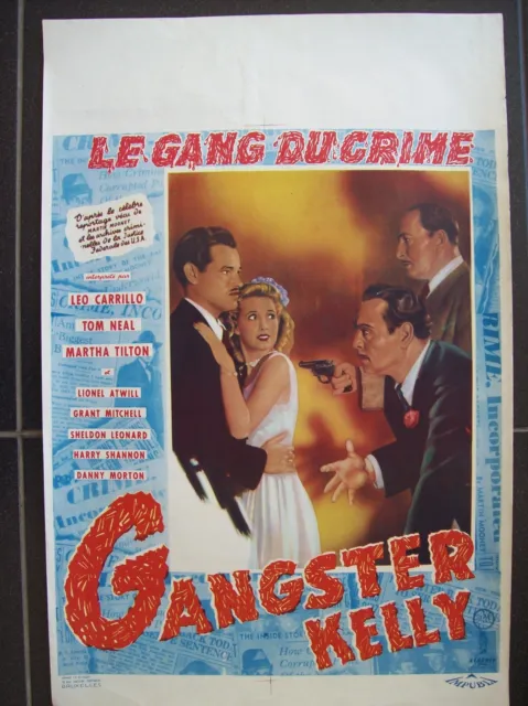 affiche cinéma originale ancienne Gangster Kelly crime policier 1950 FBI
