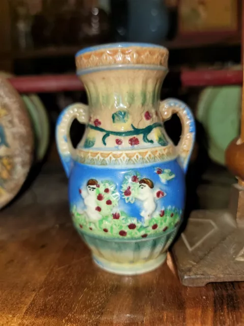 Majolica vintage Miniature Vase Made Japan