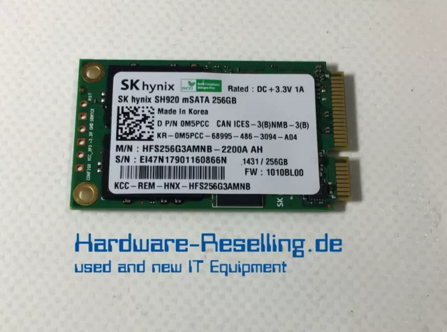 Dell Sk Hynix 256GB 1,8 " Msata 6G SH920 0M5PCC HFS256G3AMNB-2200A