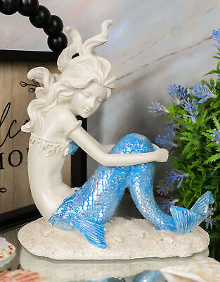 Lovesick Mermaid Sitting On Ocean Floor Statue Beautiful Atlantis Mermaid Decor