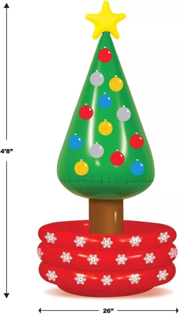 Beistle Inflatable Christmas Tree Cooler Multicolored Swimming Party Decorations 2