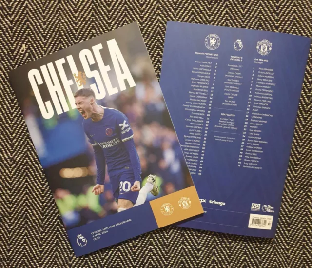 Chelsea v Manchester Man United PREMIER LEAGUE Programme 4/4/2024 IN STOCK!