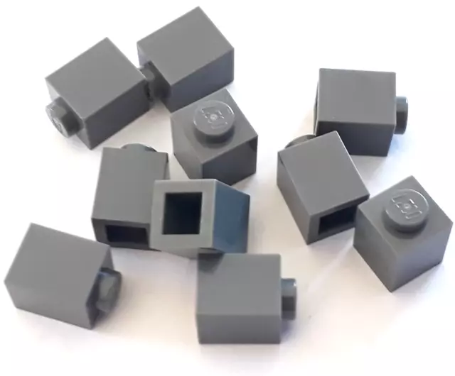 10 X Lego Parts - Dark Bluish Grey Bricks 1X1 Stud / Building Block Pieces